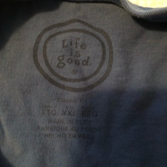 Life Is Good tee shirt. Optimism Is Cooler.Men’s size XXL.Antique blue color. - Picture 3 of 9